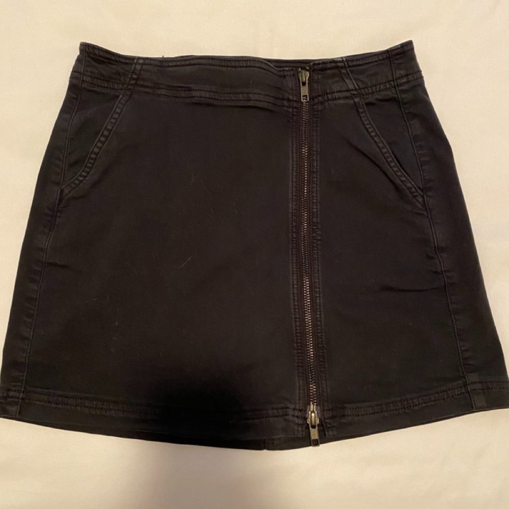Black Denim Mini Skirt